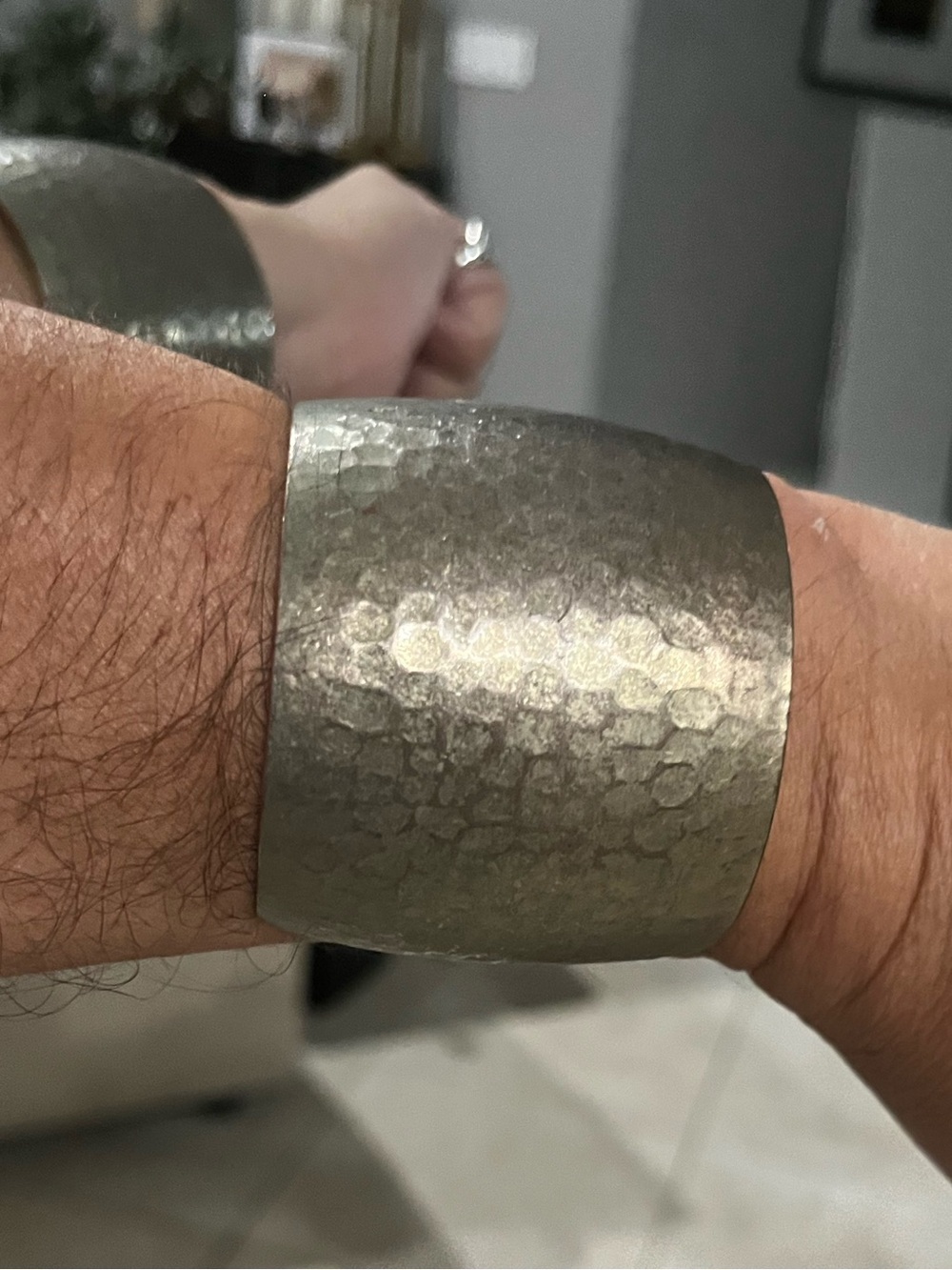 Hammered Metal Cuff Bracelet in Silver $10 - Picture 6 of 8